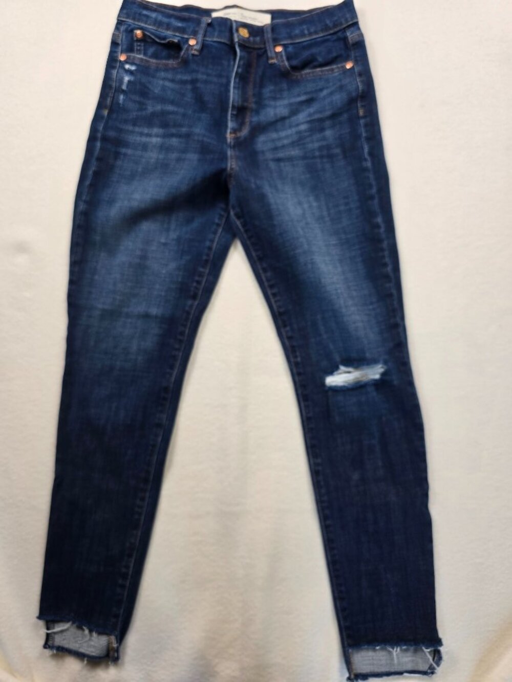 Gap Womens 28 1969 True Skinny Super High Rise Distressed Jeans Blue Denim